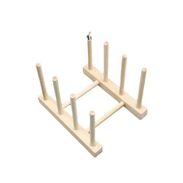 Organizador de Linha de Costura de Madeira: Suporte para Rolo e Armazenamento Circular de Fios para Bordado e Projetos DIY