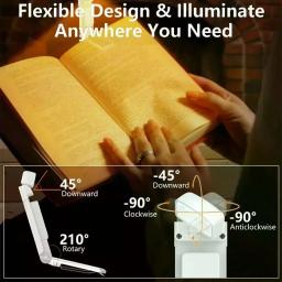 Recarregável clip-on luz do livro com temporizador, Eye-proteção, luz de leitura portátil, cabeceira Desk Lamp, Bookmark Lamp - Image 4
