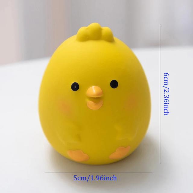Brinquedo de Borracha Squeaky para Cães - Frango Bonito, Limpeza Dental e Resistência à Mordida, Ideal para Mastigação