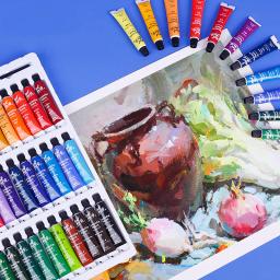 Conjunto de Pintura Guache Lavável Profissional, Pintura Do Artista, Aquarela, Exame Estudante Arte Suprimentos, Alta Qualidade, 12 18 24 Cores, 6 12ml - Image 3