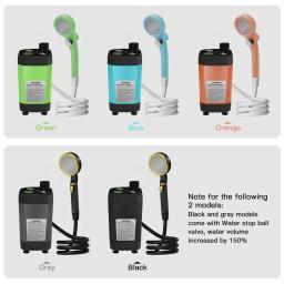 Bomba de chuveiro portátil, Kit de chuveiro ao ar livre RV, Chuveiro acampamento com tela cheia, Display Digital Inteligente, ajustável, 6000mAh - Image 6