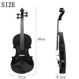 Irin V-10 violino preto conjunto de violino de madeira maciça com caso de pano arco instrumento de cordas profissional violino para prática - Image 4