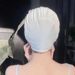 25UC Touca natação renda coreana para mulheres Touca natação à prova d'água Boné natação bonito - Image 3