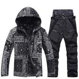 Conjunto de roupa de esqui de inverno -30 ℃   Roupa de snowboard fria masculina/feminina prancha dupla terno de esqui à prova d'água jaqueta/calça esportiva ao ar livre - Image 4
