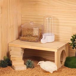 Madeira maciça escada giratória para decoração de casa, pequena mesa plataforma, pet fornecimentos, hedging, frango, hamster, paisagem, adereços, brinquedo - Image 1
