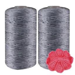 Fio de nylon macio para tricô manual, corpo leve, linho de gelo, seda, tricô manual, artesanato DIY, chapéu de saco, sapatos, 2pcs - Image 1