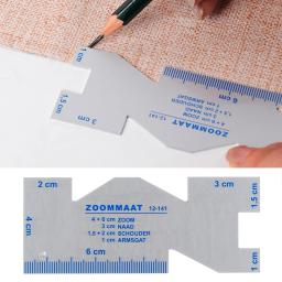 Costura de precisão medidor de medição tecido marcador de metal estofamento alfaiate ruler modelo costura régua diy retalhos artesanato acessórios - Image 3