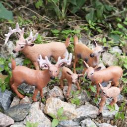 Animais da Floresta Figuras em miniatura para crianças, Animais da Floresta, Veados, Raposa, Coelho, Esquilo, Ornamentos, Figuras, Brinquedos em miniatura, Bolo Toppers, 6 pçs/set - Image 2