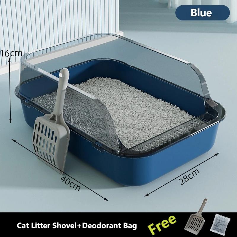 Grande capacidade aberta gato higiênico, caixa de lixo plástico, anti-respingo gatos higiênico, Bedpan limpeza, Bacia de banho suprimentos - Image 1