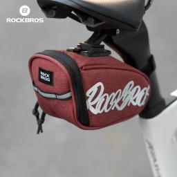 Rockbros bolsa para selim de bicicleta, bolsa traseira de nylon à prova d'água portátil para selim de bicicleta de estrada mtb, bolsa de armazenamento traseira - Image 4
