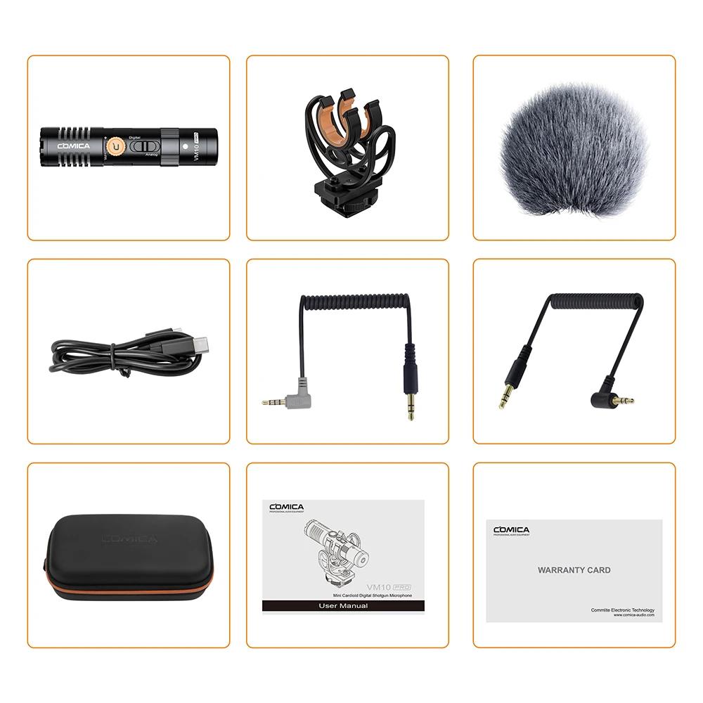 Comica VM10 Pro câmera microfone vm10 pro, microfone com montagem de choque, controle de ganho e deadcat, espingarda vídeo para smartphones e DSLR - Image 1