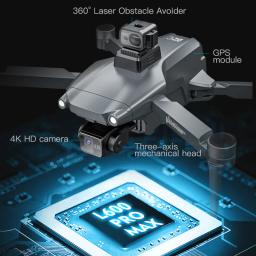 Drone L600 PRO / PRO MAX 4K Profissional com Câmera Dupla, Gimbal de 3 Eixos, Motor Brushless, Evitação de Obstáculos, WiFi FPV, Quadricóptero RC, Brinquedo - Image 2