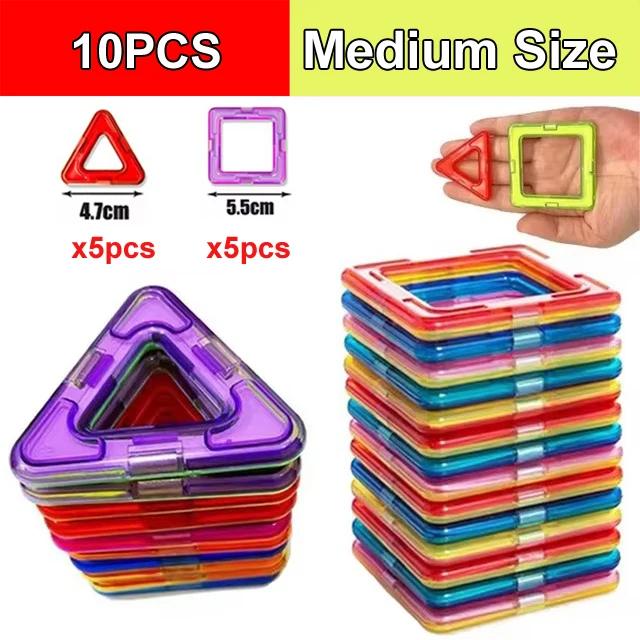 Blocos Magnéticos de Tamanho Médio - Brinquedo Educativo para Crianças