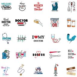 Desenhos animados Médico e Enfermeira Adesivos para Crianças, Decalques De Graffiti Impermeáveis, Bagagem, Laptop, Guitarra, Telefone, Garrafa De Água, Presente, 50Pcs - Image 5