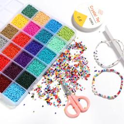 Multicolor Seed Beads Set para Fazer Jóias, Contas para Pulseiras, Bead Craft, Carta de Vidro, DIY Arte e Artesanato, 2mm - Image 1