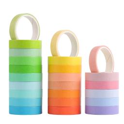 24 pçs arco-íris washi fitas básicas decorativo fita adesiva diário suprimentos fita de mascaramento artigos de papelaria scrapbooking washi conjunto de fita - Image 6