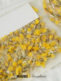Fio De Tricô Misto Para Crochet Artesanal, Fio De Flor Amarela, Agulha, Saco De Tecido, Laço De Cabelo, Lenço, Saco, Decoração Presente, MANG, 100g - Image 4