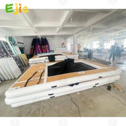 Plataforma flutuante inflável antiderrapante, Piscina do mar do oceano, Plataforma de doca com rede para iate, Piscina, 13ft, 4m, EVA, Inventário de frete grátis - Image 5