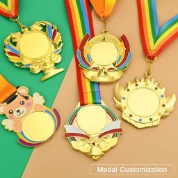 Genéricos Medalha De Metal Em Branco, Em Qualquer Competição, Troféu Desportivo Escolar, Medalhas Lembranças, Presente Medalha De Ouro Infantil - Image 2