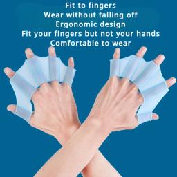 Barbatanas de natação de silicone flipper homens mulheres criança piscina esporte treinamento profissional dedo mão webbed luvas pás equipamentos - Image 4