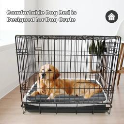 Cama curta do cão do luxuoso com fundo antiderrapante, Cama ortopédica do cão da espuma, tampa removível, cães grandes, médios, pequenos, máquina lavável - Image 4