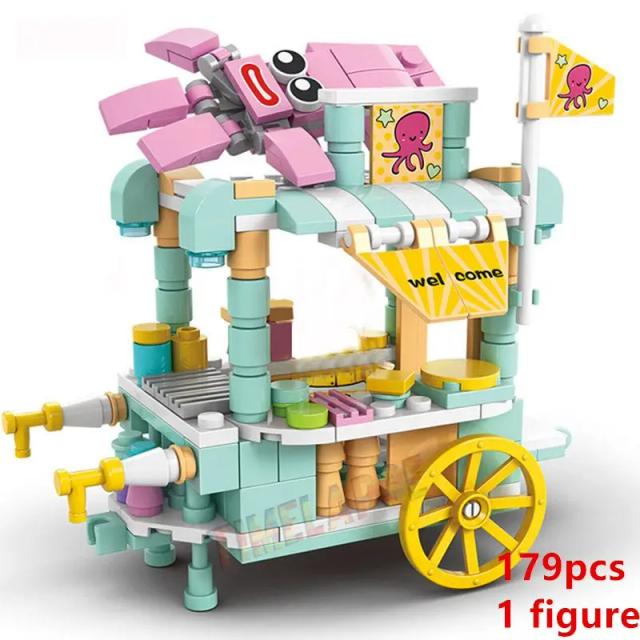 Ice Cream Car Building Blocks Kit para Crianças Arquitetura DIY 1200 Peças