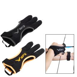 3 dedo arco luvas para uso ao ar livre, design ergonômico, ajustável, antiderrapante, protetor, acessórios de tiro com arco - Image 1
