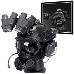 Outdoor Airsoft Paintball Conjunto Capacete, capacete tático com NVG Mount, Night Vision Modelo Headset, Goggles Lanterna, luz de sinal - Image 1