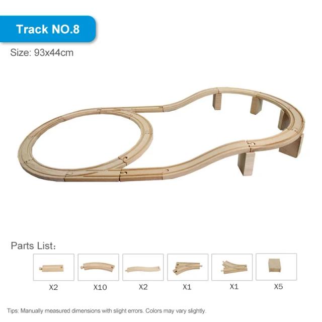 Conjunto de Trilhos de Trem de Madeira Brinquedo Ferroviário DIY Acessórios para Crianças