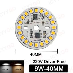 1 pacote lâmpada led remendo luz placa smd módulo redondo fonte de luz bola de críquete lâmpada ac220v led 3w 5 7 9 12 15 18 - Image 3