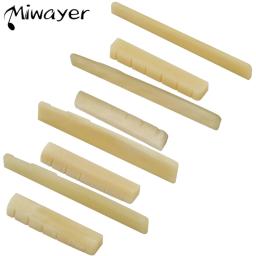 Miwayer-Guitarra clássica acústica, Unbleached ponte de osso, sela múltipla e porca, feita de osso real, 1 par, 6-12 cordas - Image 1