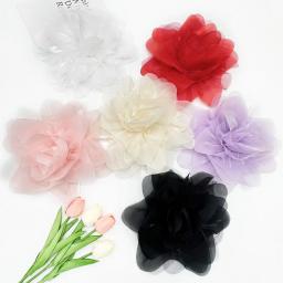 Broche artesanal de flores para roupas e vestidos, alfinetes de lapela vintage, crachá de flor grande, acessórios bricolage, 26cm - Image 6