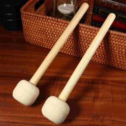 2 Pcs Lã Sentiu Baqueta Bumbo Baquetas Banda Marcial Banda Marchando Baquetas de Tambor Marretas Tambor Percussão - Image 4