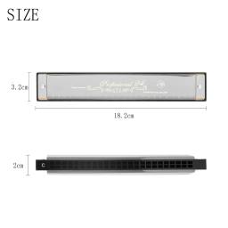 Harmonica Profissional com Caso Pano De Limpeza, C Tone, Iniciantes, ABS, Resina Grade, DO Mark, Instrumento De Música, 24 Buracos - Image 4