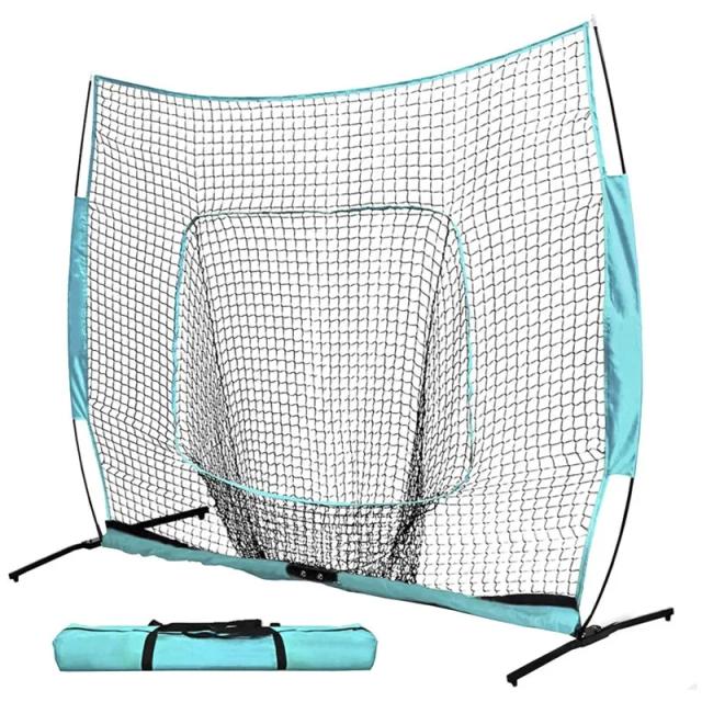 Conjunto de Rede de Prática para Baseball e Softball com Tees para Bater e Arremessar 7'x7'