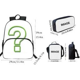 3 pçs conjunto de mochila escolar de impressão 3d de futebol com sacos de almoço caso de lápis para grau 1-3, impressões de futebol sacos de escola para meninos meninas - Image 2