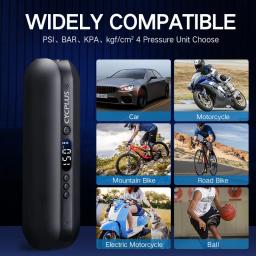 CYCPLUS-Inflador de ar inteligente portátil para MTB Bike Ball, bomba de bicicleta sem fio para pneu de carro, alta pressão, A2, 150psi - Image 3