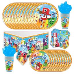 Number Building Blocks Birthday Party Decoration, Louça Descartável, Copo, Prato, Guardanapo, Toalha de Mesa para Crianças, Baby Shower Supplies - Image 1