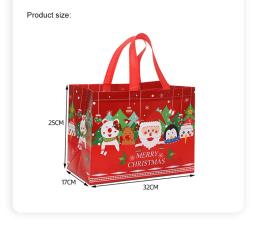 Natal não tecido saco de presente dos desenhos animados santa boneco de neve eco amigável sacola de compras dobrável sacola de armazenamento ano novo festa decorar - Image 6