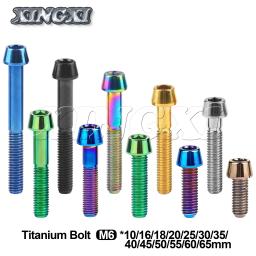 Xingxi titânio m6x10 16 18 20 25 30 35 40 45 50 55 60 65mm chave allen parafuso de cabeça cônica para bicicleta fone de ouvido freio parafusos - Image 1