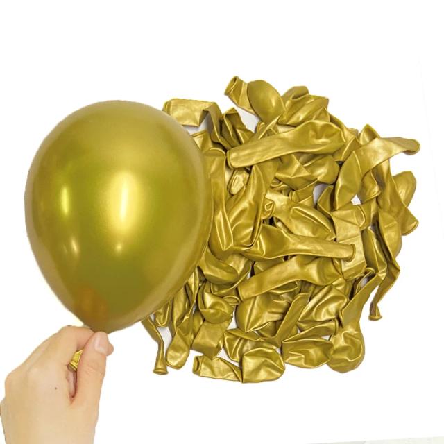 Balões Metálicos de 5 a 18 Polegadas para Aniversários, Casamentos e Decorações de Natal em Azul, Verde, Prata, Cromo, Rosa e Ouro