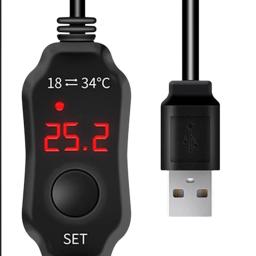 Aquecedor de aquário com proteção contra superaquecimento, inteligente com controlador para água salgada e água doce, mini display digital, USB, 10W - Image 5