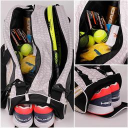 Saco de raquete de tênis impermeável com cabeça, mochila esportiva grande, saco de badminton de ginástica ao ar livre, raquete com alça, 4-9 - Image 2