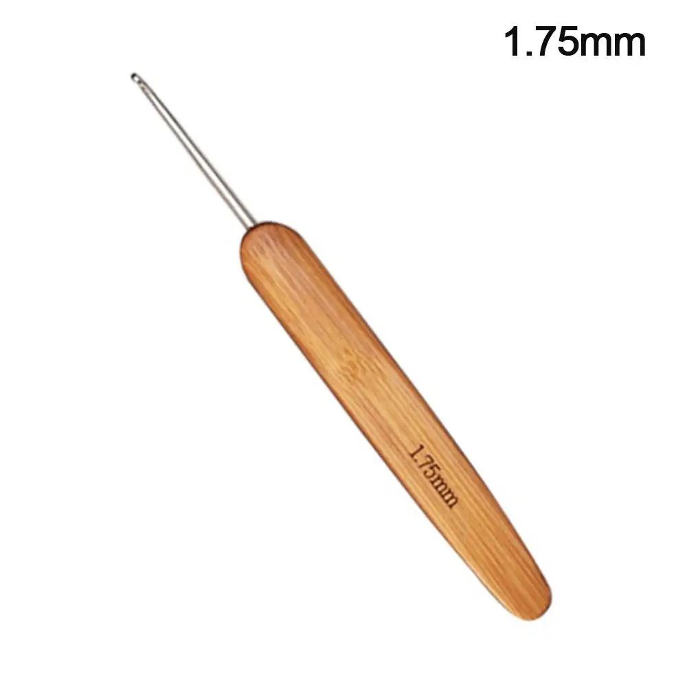 Ganchos de crochê ergonômicos agulhas de crochê cabo de madeira de bambu gancho de crochê tecer fio artesanato diy ferramentas de costura - Image 1