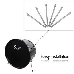 Tensão Tambor Varas com Parafusos Longos, Reparação e Manutenção Ferramentas, Percussão Musical Instrument Acessórios, 11cm, 6 pcs por conjunto - Image 3