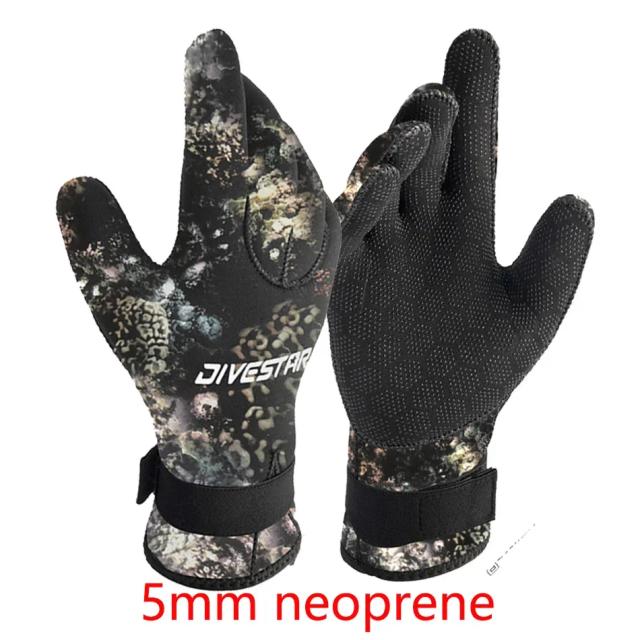 Luvas de Mergulho Camo em Neoprene 3mm/5mm com Cinto de Fivela - Ideais para Caça Submarina e Snorkeling em Esportes Aquáticos Profissionais