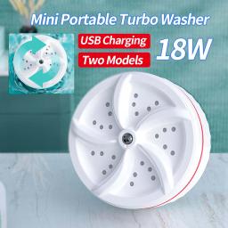 Mini máquina de lavar roupa com turbina giratória USB, Máquina de lavar roupa portátil para meias e roupas íntimas, Pratos para viagem, casa, viagem de negócios - Image 1
