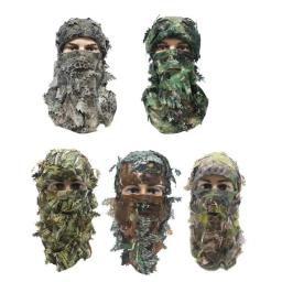 Máscara de camuflagem 3D para treinamento de caça ao ar livre, folha, paintball, pombo, madeiras, tiro, boné - Image 1