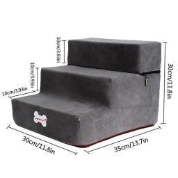 Dobrável Cães Camas Anti-derrapante Escadas Do Cão Pet 3 Passos Escadas Para O Pequeno Cão Gato Cão Casa Pet Rampa Escada Escada Pet Bed - Image 6