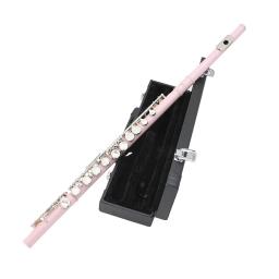 Pink C Key Flauta Aberta Fechada, Concerto Banhado a Prata, com Caixa, Pano de Limpeza, Luvas Vara, 16 Buracos - Image 2